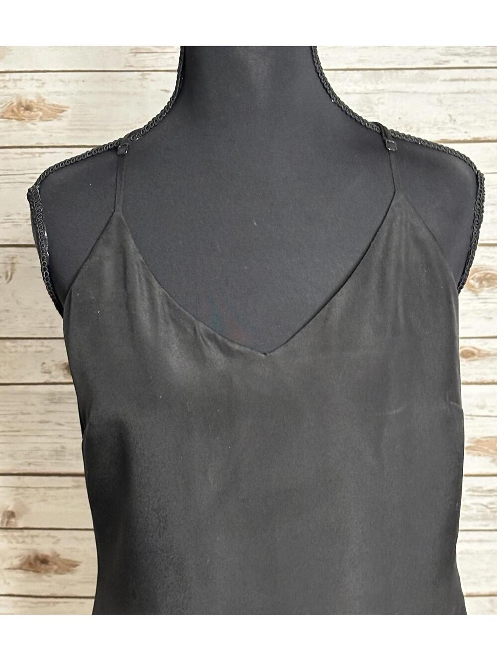 J.Crew black minimalist 90s V-neck racerback tank/slip dress Size 2 - Picture 2 of 8